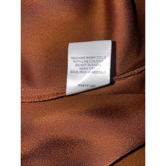 Alexia Admor August Draped Fit & Flare Midi Burnt‎ Rust Dress Size 12 - Picture 14 of 14